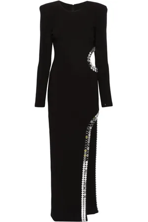 NISSA Cut-out sequin maxi dress