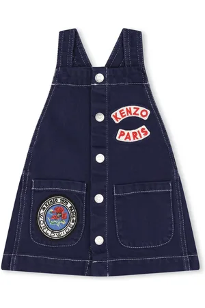 Kenzo Logo-appliqu??d cotton dungaree dress