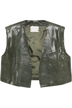 FORTE FORTE Snakeskin-effect leather gilet