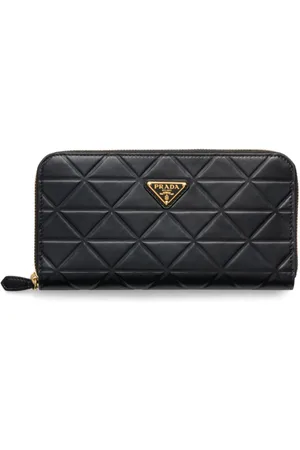 Prada Large triangle-motif leather wallet