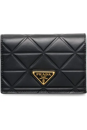 Prada Small triangle-motif leather wallet