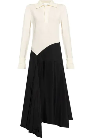 Victoria Beckham Two-tone asymmetric midi dress