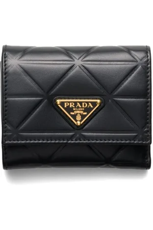 Prada Small triangle-motif leather wallet
