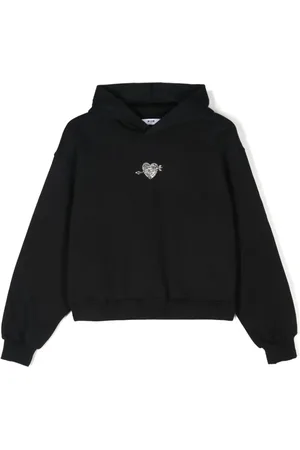 Msgm Crystal embellished cotton hoodie
