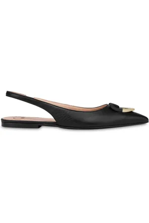 Moschino Slingback leather ballerina shoes