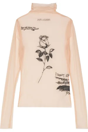 Patrizia Pepe Logo-embroidered mesh top