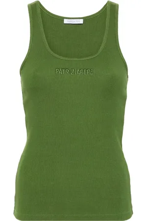 Patrizia Pepe Logo-embroidered ribbed tank top
