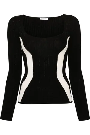 Patrizia Pepe Ribbed square-neck jumper