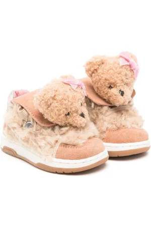 MONNALISA Bear-motif panelled sneakers