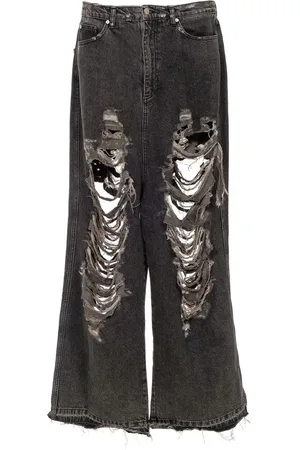 Natasha Zinko Ripped wide-leg jeans