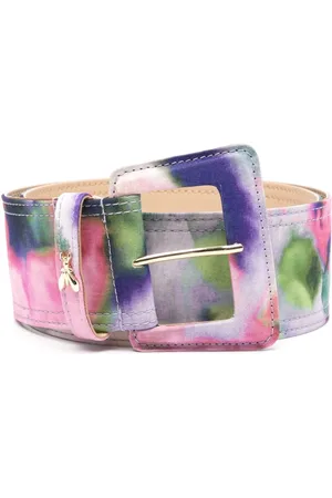 Patrizia Pepe Watercolour-print buckled belt