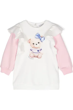 MONNALISA Teddy-bear ruffled sweatshirt