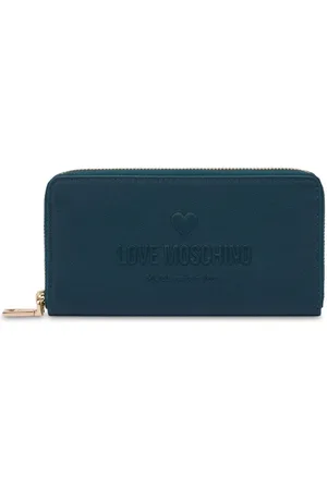 Moschino Logo-embossed leather wallet