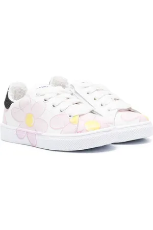 MONNALISA Floral-print leather sneakers