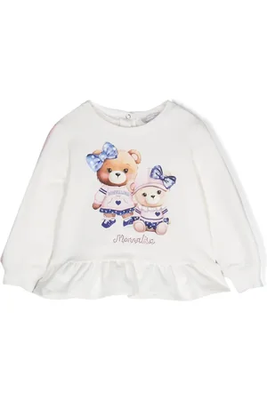 MONNALISA Teddy bear-print cotton sweatshirt