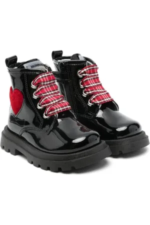 MONNALISA Heart-appliqu?? leather boots