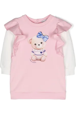 MONNALISA Teddy bear-print cotton dress