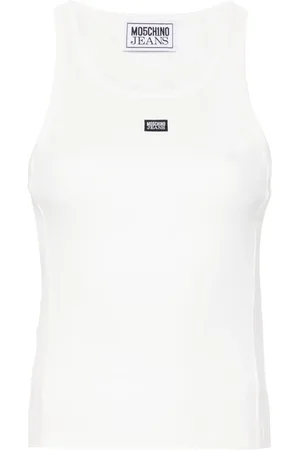 Moschino Logo-patch ribbed tank top