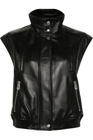 Pinko Leather biker gilet