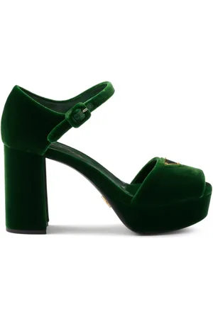 Prada 95mm velvet platform sandals