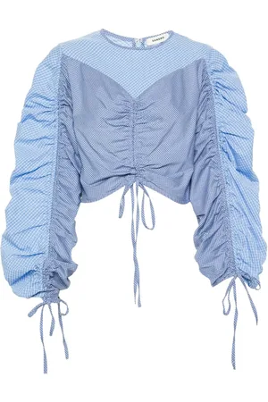 Sandro Check-pattern drawstring blouse