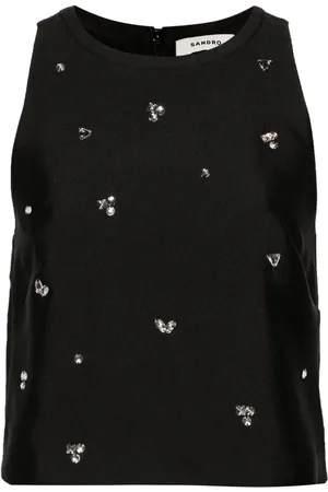 Sandro Crystal-embellished tank top