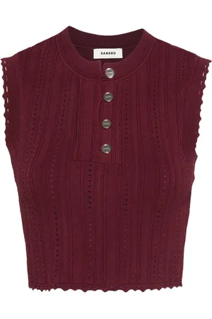 Sandro Scallop-trim crop top