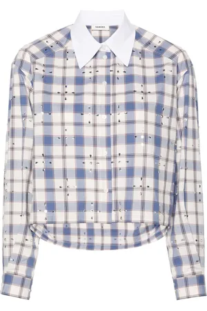 Sandro Rhinestone-embellished cotton shirt