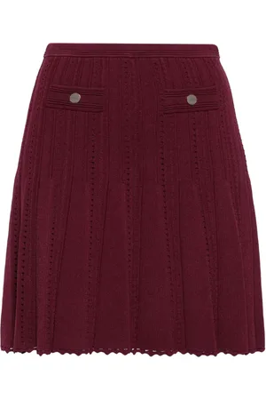 Sandro Ribbed-knit A-line skirt
