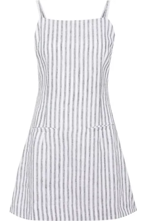 Reformation Phillipa stripe-print linen dress