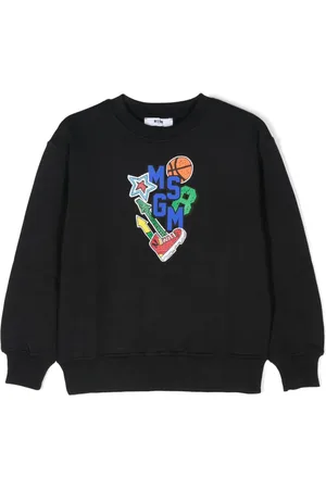 Msgm Logo-print cotton sweatshirt