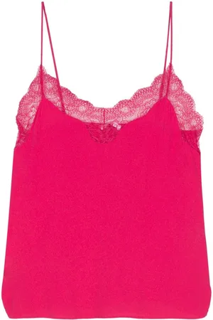 Patrizia Pepe Lace crepe tank top