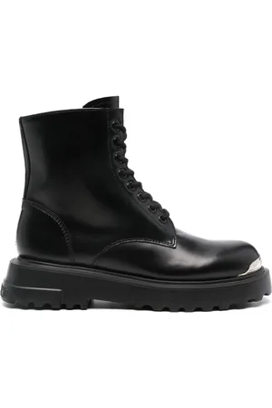 Moschino Logo-plaque leather boots