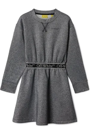 OFF-WHITE Bookish Logo Band metallic dress