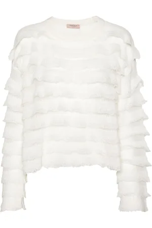 Twin-Set Ruffled open-knit jumper