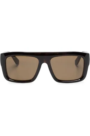 Gucci Logo-engraved rectangle-frame sunglasses