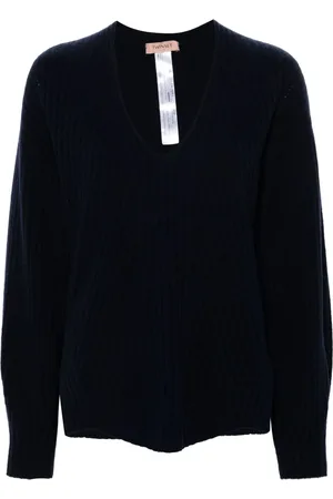 Twin-Set V-neck ribbed-knit jumper