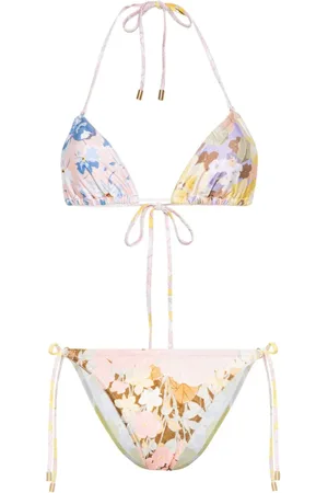 ZIMMERMANN Floral-print triangle bikini