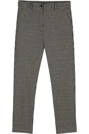 SEVENTY BY SERGIO TEGON Pressed-crease houndstooth-pattern trousers