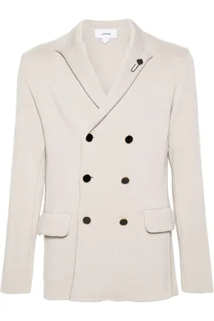 LARDINI Double-breasted knitted blazer