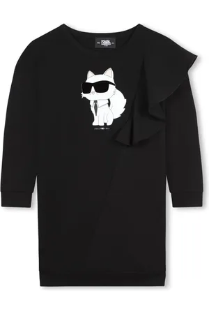 Karl Lagerfeld Choupette-print crew-neck dress