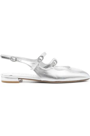 Stuart Weitzman Laminated-leather ballerina shoes