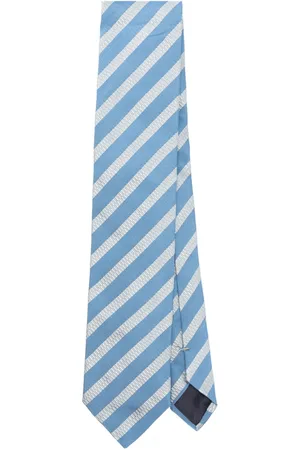 Lanvin Striped-jacquard silk tie