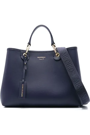 Emporio Armani Logo-tag leather tote bag