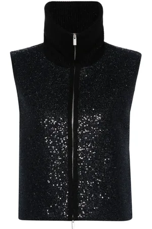 PESERICO SIGN Sequinned zip-up vest
