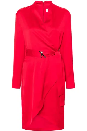 GENNY Belted wrap midi dress