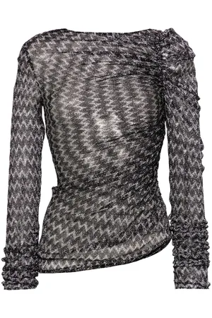 Missoni Zigzag woven gathered-detail top