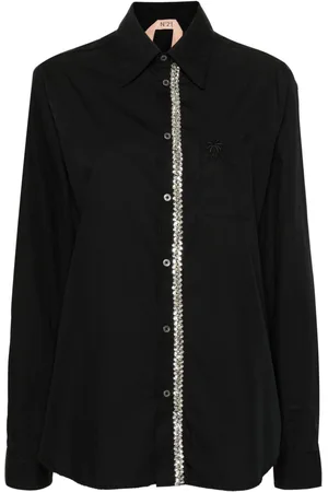 Nº21 Rhinestone-embellished cotton shirt