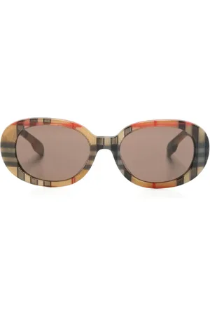 Burberry Vintage Check oval-frame sunglasses
