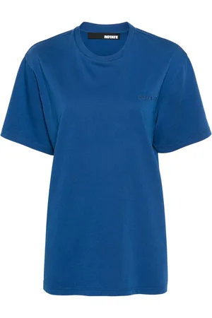 ROTATE Logo-embroidered cotton T-shirt